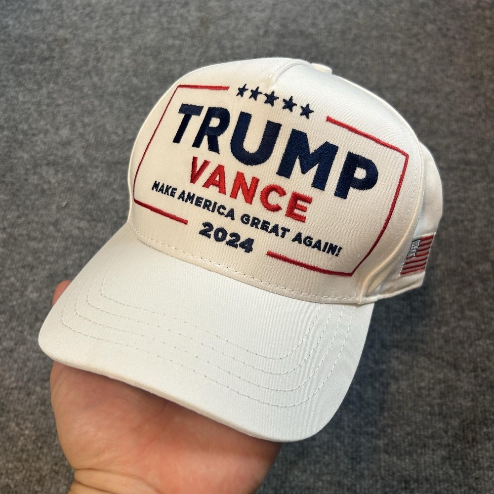 Trump Vance 2024 Cali-Fame Hat Cap Snap Back One Size White MAGA USA Mens